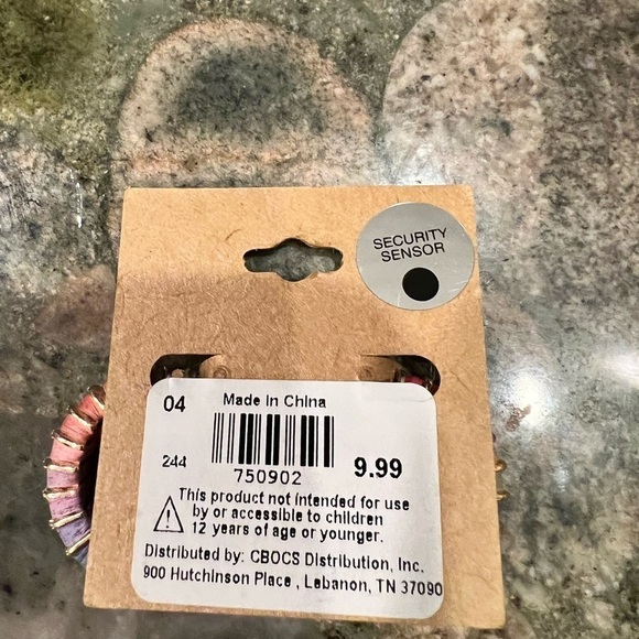 Ladies multi colored pierced earrings - Picture 2 of 2